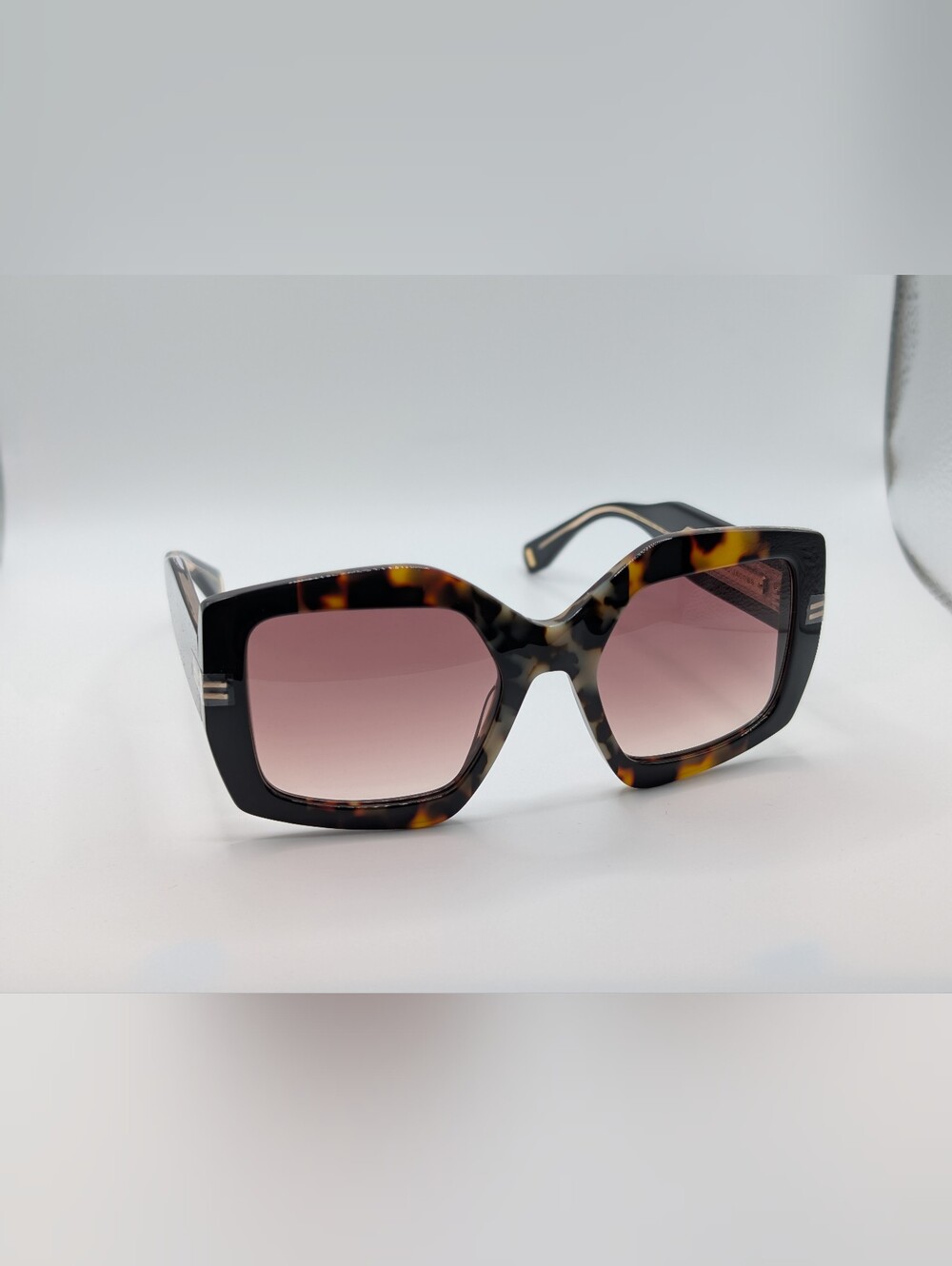 NWT Marc Jacobs Oversized Geometric Sunglasses Havana Tortoise MJ 1109/S